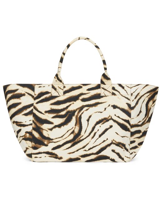 Ganni Metallic Animal Print Tote Bag