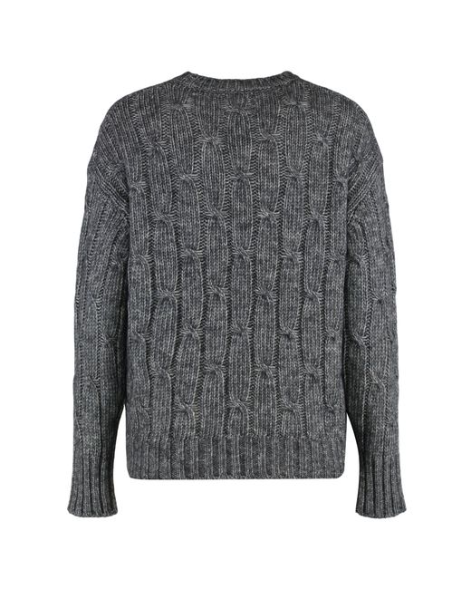 Max Mara Gray Crew Neck Knitted Sweater