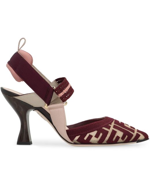 Fendi Brown Slingback Hummingbird With High Heel