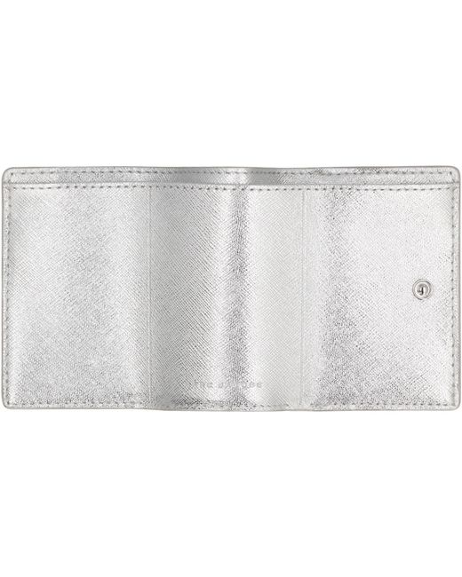 Marc Jacobs Gray Mini Snapshot Leather Wallet