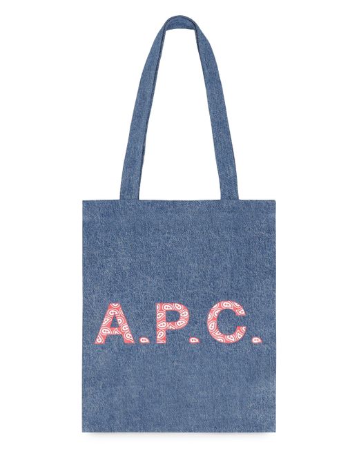 A.P.C. Blue Lou Canvas Tote Bag for men