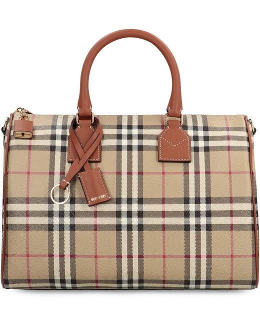Burberry Natural Bowling Bag Check Media
