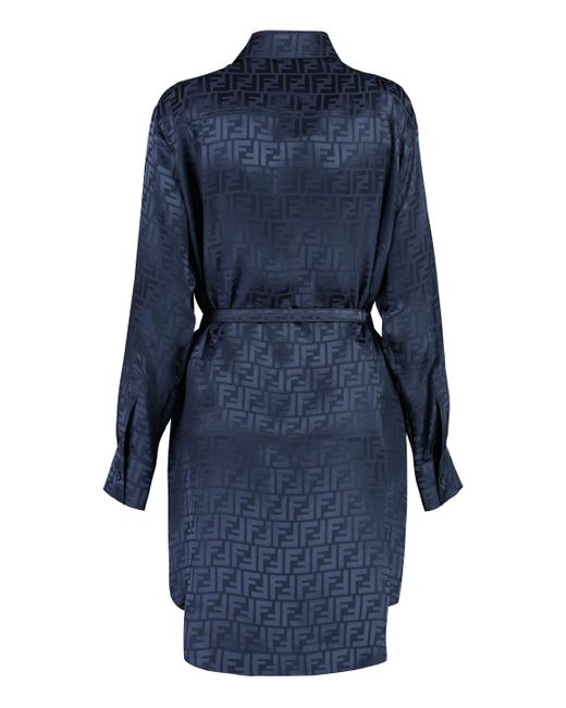 fendi logo silk dress