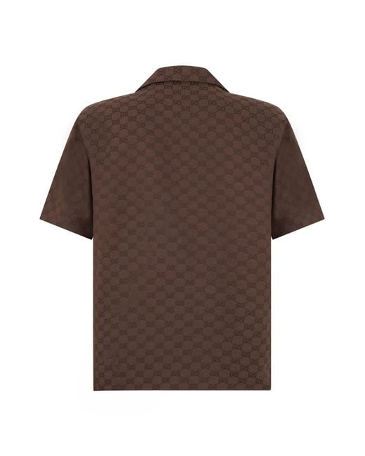 Gucci Brown Bowling Shirt for men