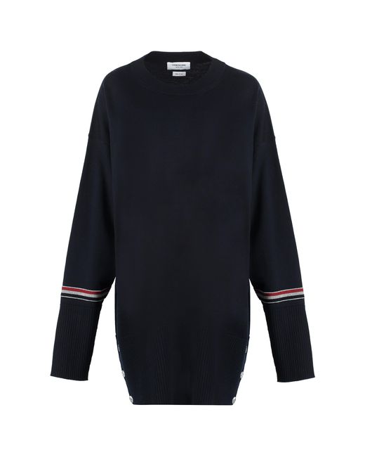 Thom Browne Blue Striped Wool Sweater For