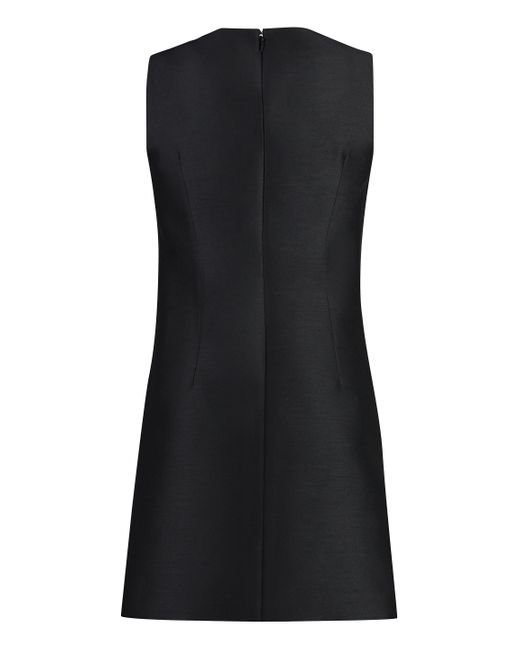 Versace Black Wool And Silk Mini Dress