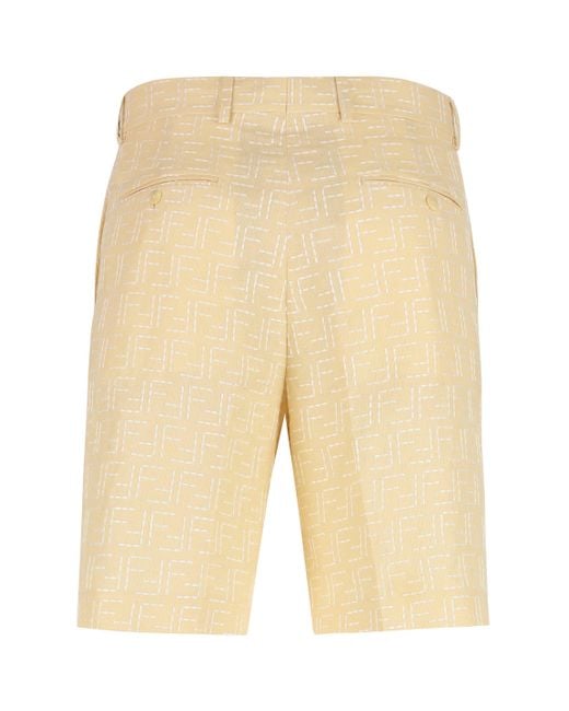 Fendi Natural Linen Bermuda-Shorts for men