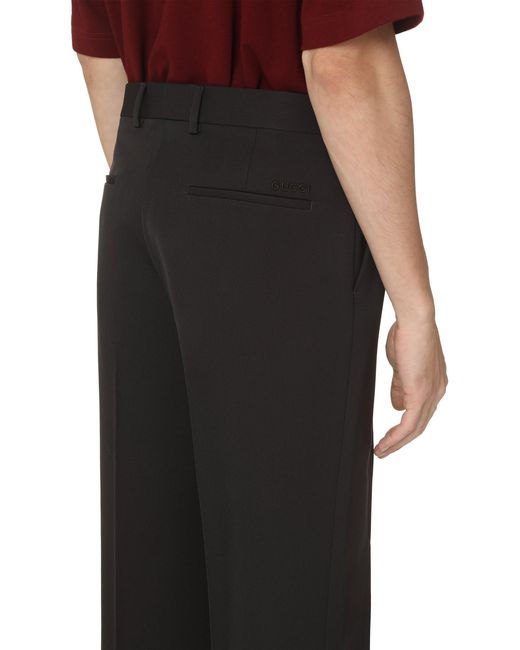 Gucci Black Tailored Wool Trousers For for men