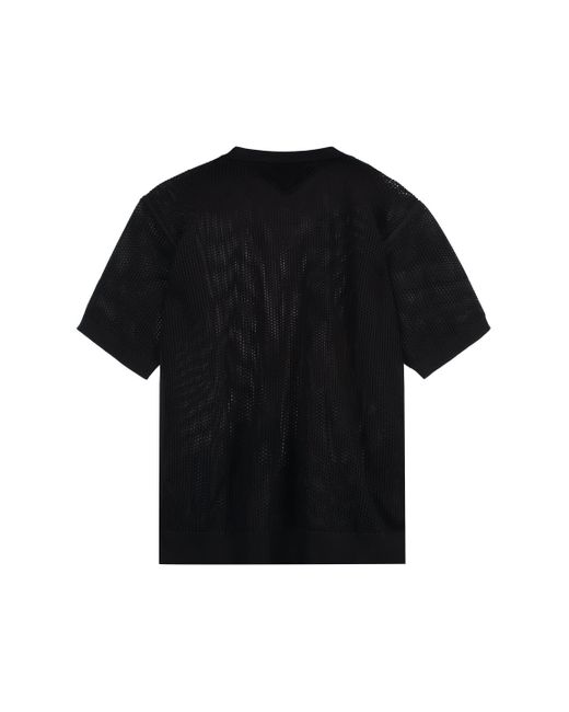 T-shirt in maglia di Prada in Black da Uomo