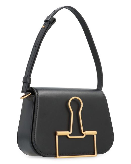 Off-White c/o Virgil Abloh Black Skeleton Binder Leather Shoulder Bag