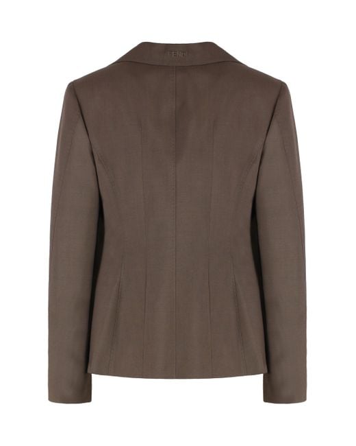 ジャケット FENDI DOVE GREY MOHAIR BLEND BLAZER FENDI Fendi Woman Dove Grey Mohair Blend Blazer | luosophy