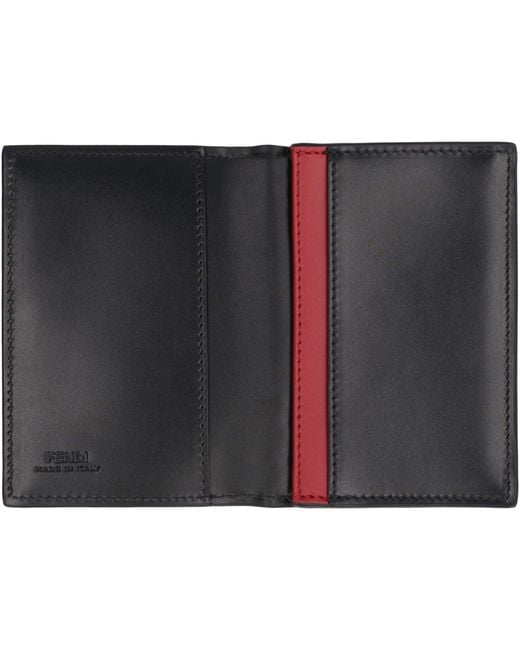 Fendi Black Leather Card Holder for men