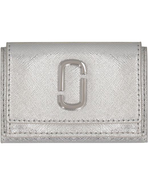 Marc Jacobs Gray Mini Snapshot Leather Wallet