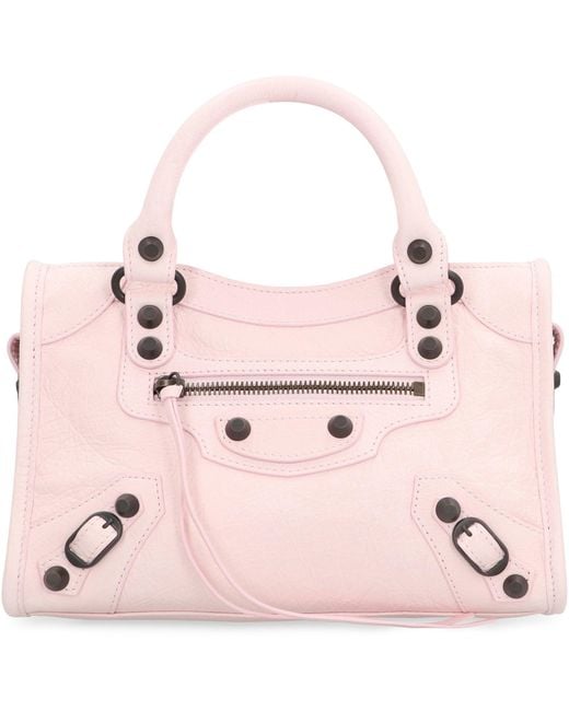 Balenciaga Pink Le City Mini Leather Bag