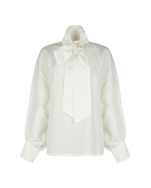 Zimmermann White Hypnotic Blouse With Bow