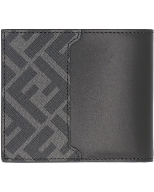 Fendi Gray Ff Bi-fold Wallet for men