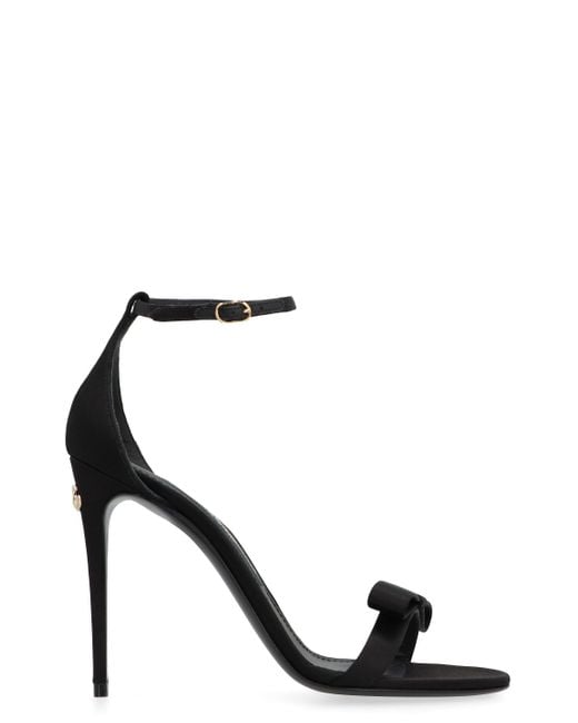 Dolce & Gabbana Black Keira 105mm Satin Sandals