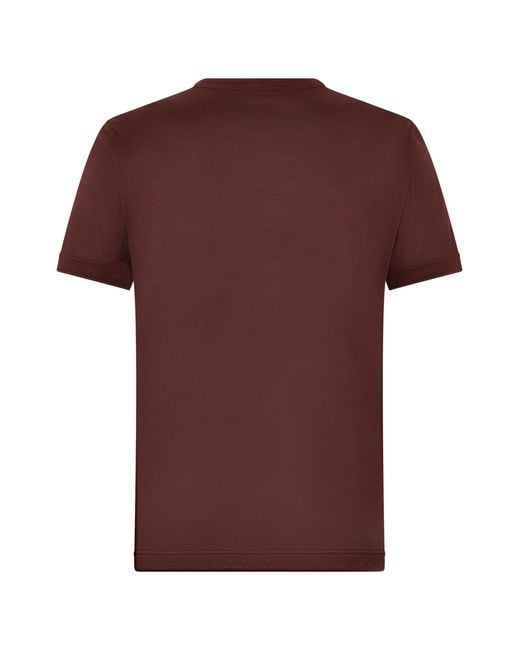 Dolce & Gabbana Red Silk T-Shirt for men