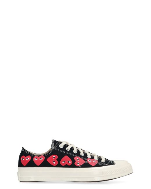 COMME DES GARÇONS PLAY Red Multi Heart Low Top