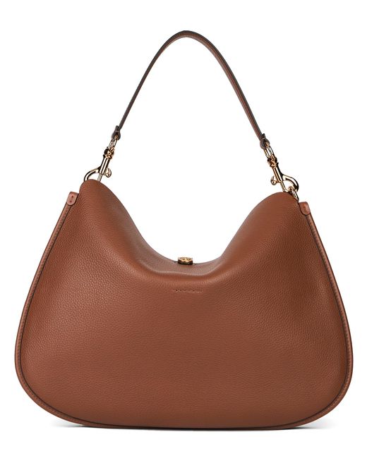 Etro Brown Medium Leather Pony Bag