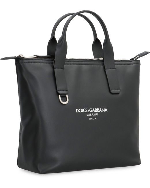 Shopping bag piccola in pelle di Dolce & Gabbana in Black da Uomo