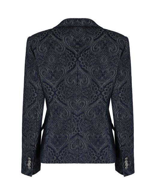 Etro Blue Denim Jacquard Jacket