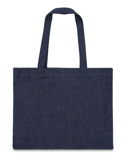 Borsa tote con logo di A.P.C. in Blue