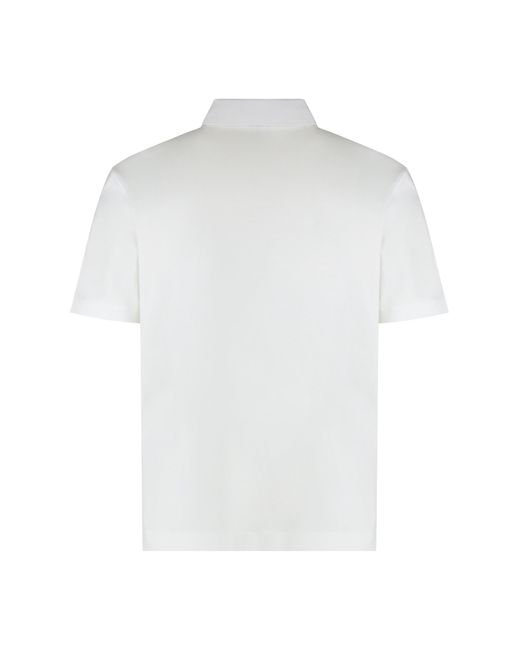 Boss White Short-Sleeved Cotton Polo for men