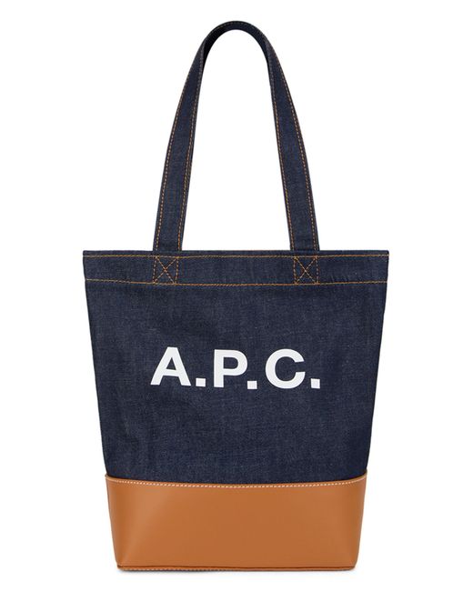 Borsa tote con logo di A.P.C. in Blue