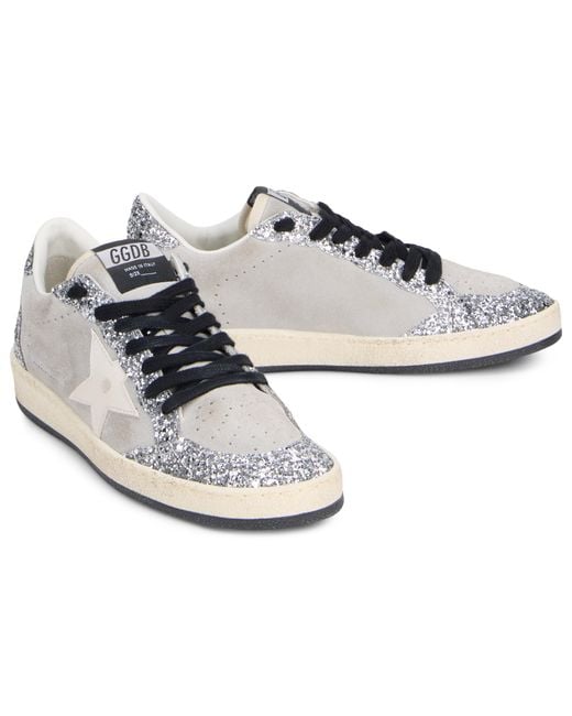 Golden Goose Deluxe Brand White Glittering Ballstar Sneakers