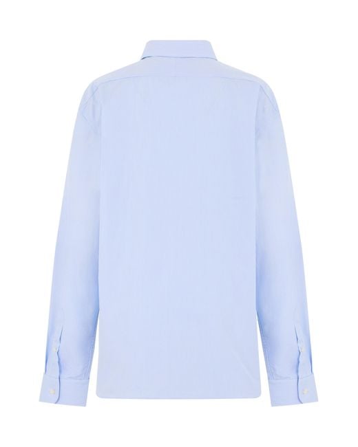 Boss Blue Striped Cotton Shirt