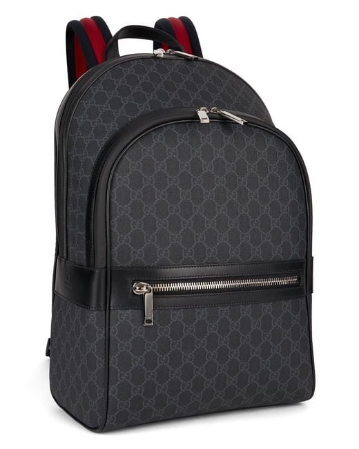 Gucci Black Medium Backpack Gg Supreme for men