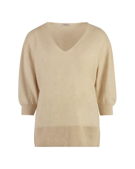 Agnona Natural Cashmere And Linen Sweater