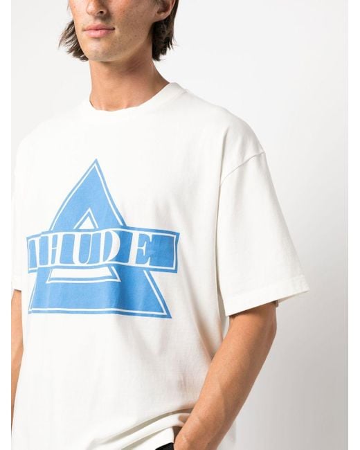 Rhude Blue Triangle Logo Print for men