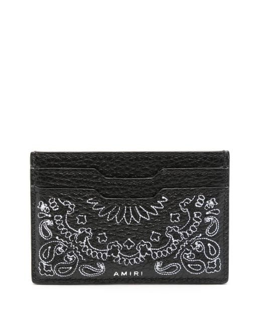 Amiri Black Pebbled Bandana Card Holder for men