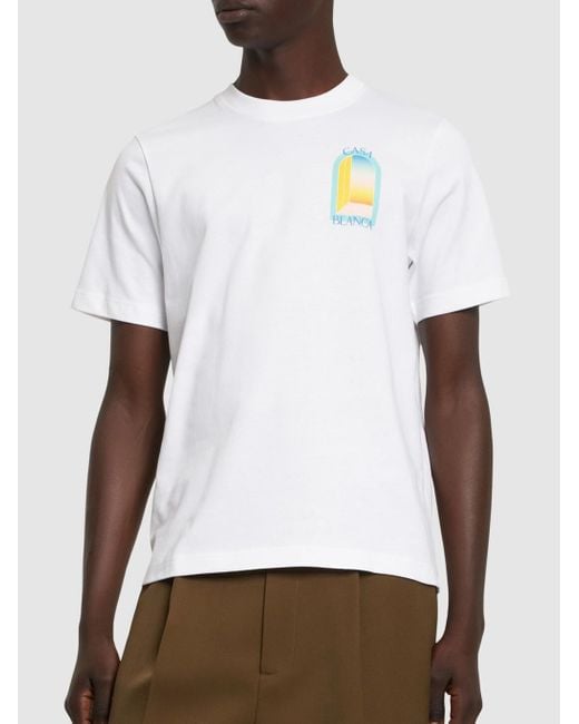 CASABLANCA L'Arche Colore Printed T-Shirt in White for Men