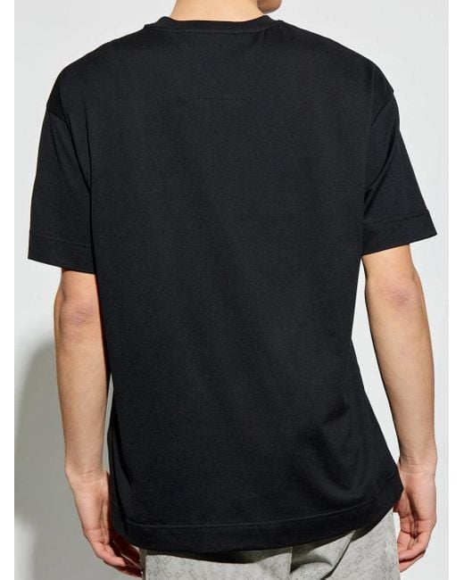 Givenchy Black Monogram College Embroidered Logo T-Shirt for men