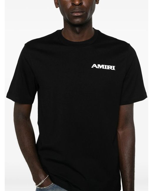 Amiri Black Sports Logo T-Shirt for men
