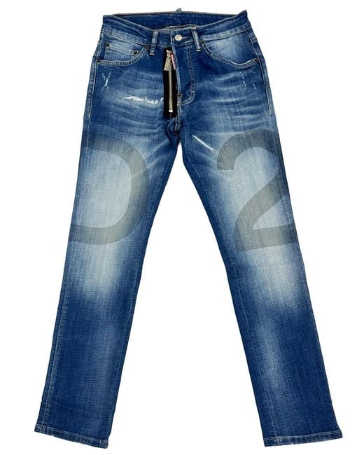 DSquared² Blue Basic Wash Zip Detail Jeans for men