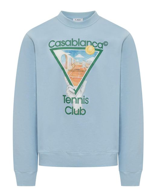 Casablanca Blue Metaphysical Printed Sweatshirt for men