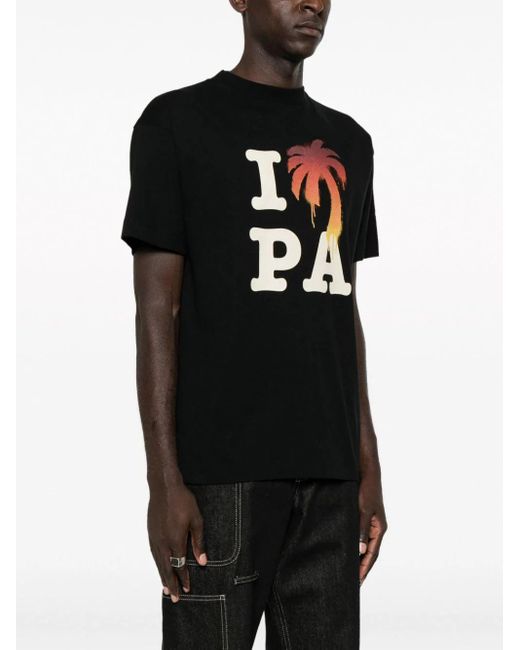 Palm Angels Black I Love Pa T-shirt for men