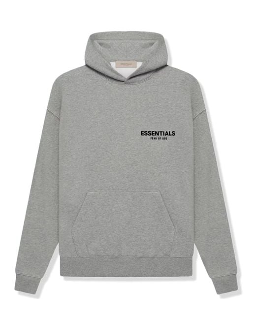 Fear Of God Gray Essentials Dark Oatmeal Hoodie (Ss22) for men