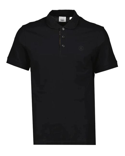 Burberry Black Branded Circle Logo Polo Shirt for men