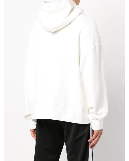 Palm Angels White Bear-print Hoodie for men