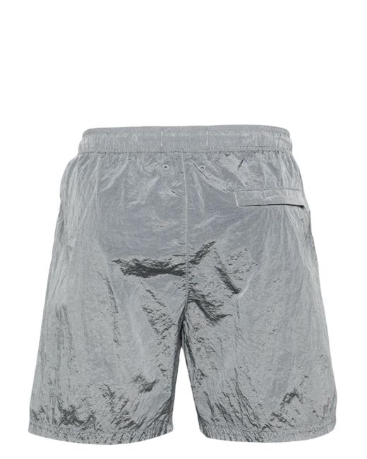 Stone Island Gray Logo-patch Crinkled Swim Shorts for men