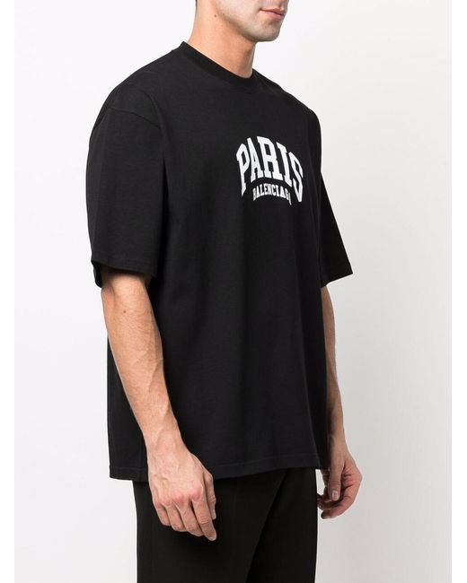 Balenciaga Black Paris Medium T-shirt for men