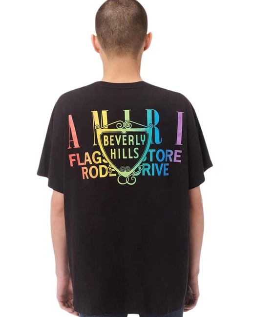 Amiri Black Xo Beverly Hills T-Shirt for men