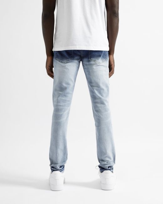 Magrit Blue Cannes Gradient Faded Ripped Jeans for men