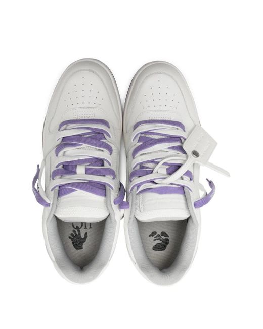 Off-White c/o Virgil Abloh White Off- Out Of Office Sartorial Stitched Leather Trainers & Lilac for men