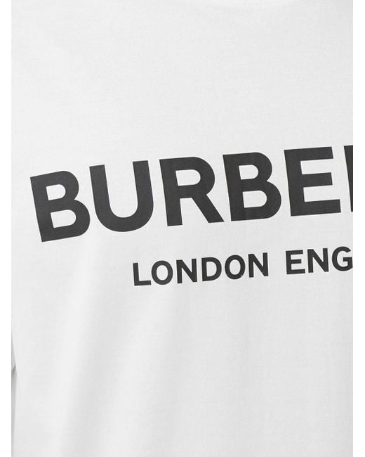 Burberry White Logo Print T-Shirt for men